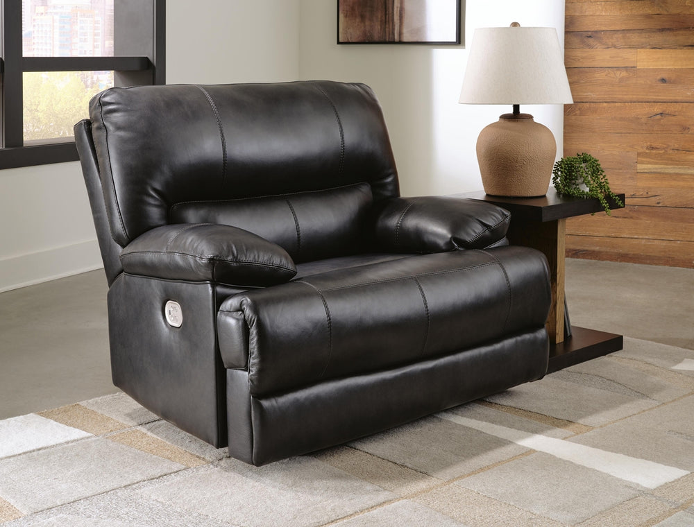 Mountainous Zero Gravity P2 Dual-Power Adjustable Headrest Leather Recliner Eclipse
