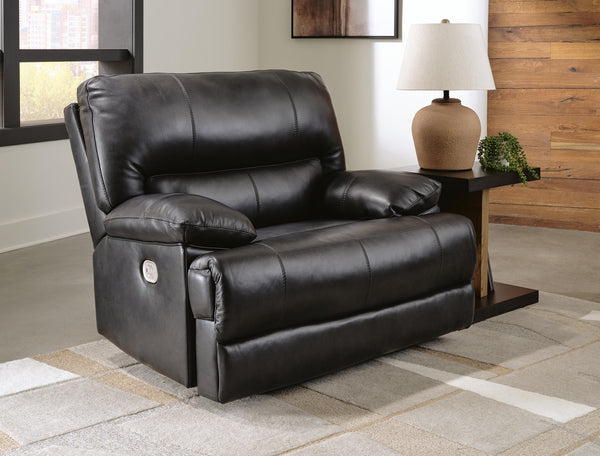 Mountainous Zero Gravity P2 Dual-Power Adjustable Headrest Leather Recliner Eclipse