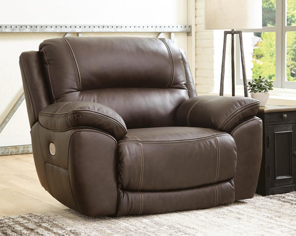 Dunleith Wall Power Leather Zero Gravity Recliner with Adjustable Headrest & USB Chocolate