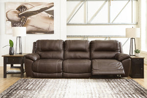 Dunleith 3-Piece Power Reclining Leather Zero Gravity Sofa With Adjustable Head & Foot & USB Chocolate