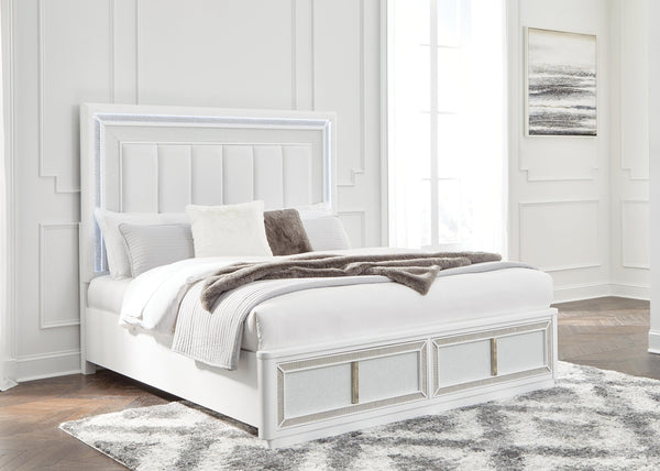 Chalanna California King Upholstered Storage Bed White