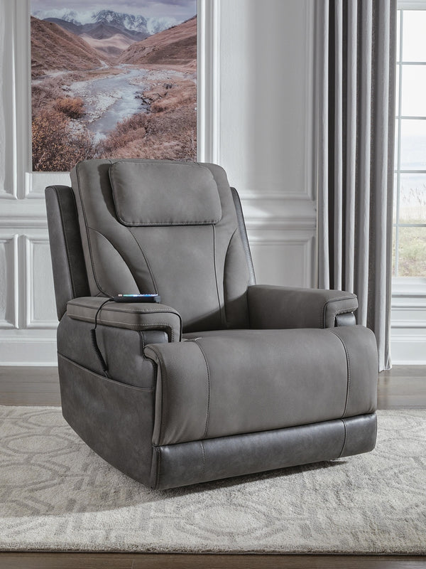 Peaceful Zero Gravity Pause P3 Power Lift Heat & Massage Recliner Slate