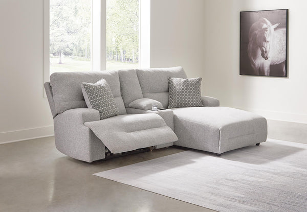 Acklen Place 3-Piece Power Reclining Zero Gravity Sectional Zero Gravity Sofa with Chaise Pewter