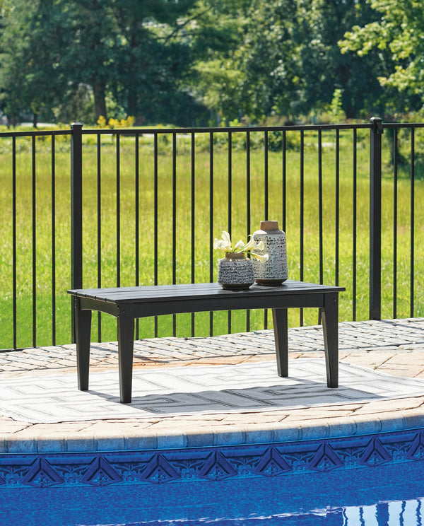 Hyland Wave Outdoor Rectangle Coffee Table Black