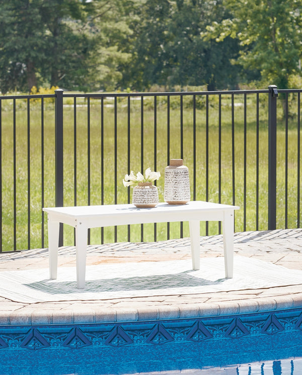 Hyland Wave Outdoor Rectangle Coffee Table White