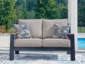 East Beach Outdoor Loveseat with Cushion Navy Blue/Driftwood