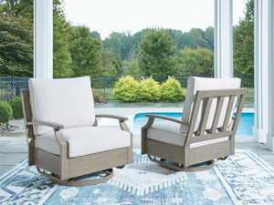 Rainier Ranch Outdoor Swivel Glider Chair with Cushion Brown/Beige