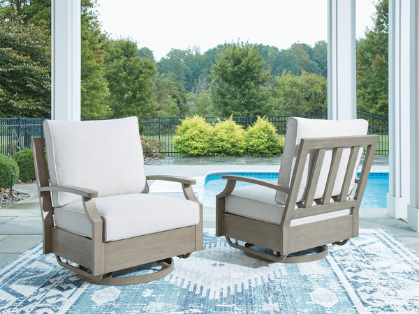 Rainier Ranch Outdoor Swivel Glider Chair with Cushion Brown/Beige