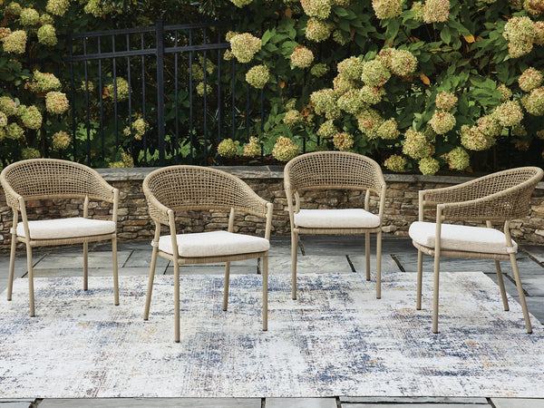Orchard Beach Outdoor Arm Chair with Cushion Beige