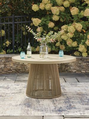 Orchard Beach Outdoor Dining Table Beige