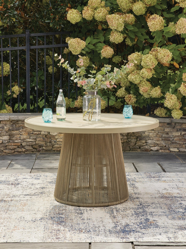 Orchard Beach Outdoor Dining Table Beige