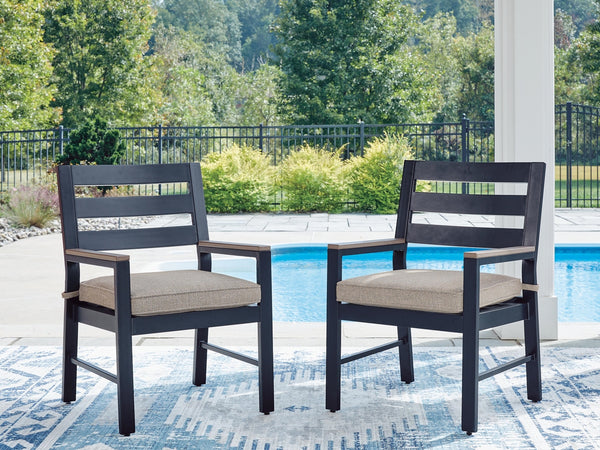East Beach Outdoor Arm Chair with Cushion Navy Blue/Driftwood
