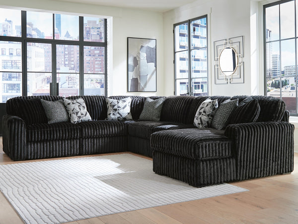 Midnight-Madness 6-Piece Sectional with Chaise Onyx