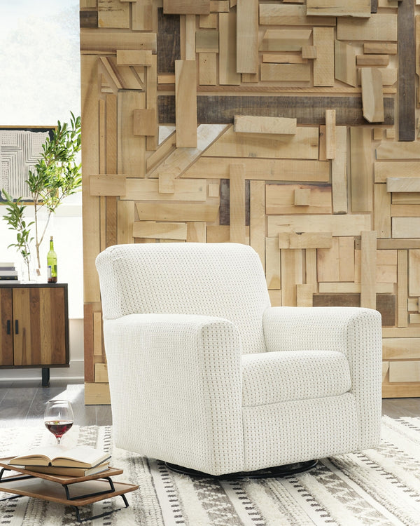 Herstow Swivel Glider Accent Chair Ivory