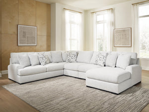 Misty-Lakes 5-Piece Sectional with Chaise Chalk