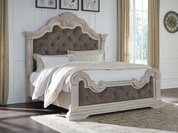 Bruchandi California King Upholstered Panel Bed Antique White