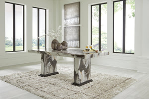 Jeshina Dining Table Dark Brown/Beige