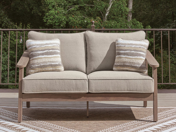Harmony Headlands Outdoor Loveseat with Cushion Natural/Gray