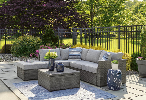 Petal Road Outdoor Sectional, Ottoman & Table Set Gray