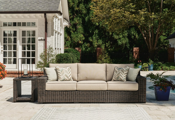 Coastline Bay Outdoor Sofa with Cushion Brown