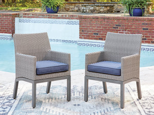 Half Moon Beach Outdoor Arm Chair with Cushion Blue/Gray