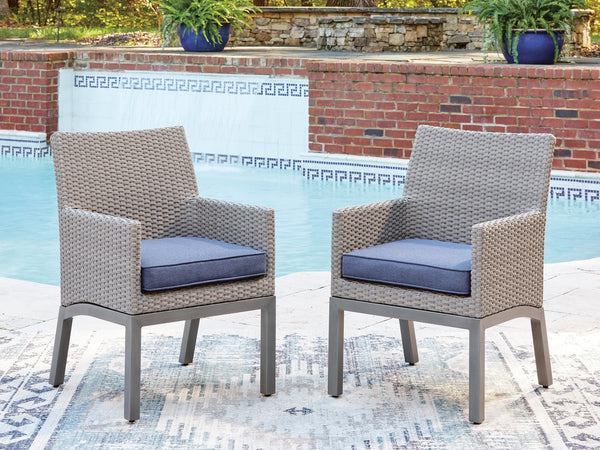 Half Moon Beach Outdoor Arm Chair with Cushion Blue/Gray