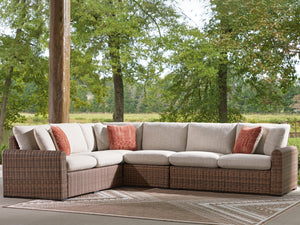 Dolan Creek 4-Piece Outdoor Sectional Beige/Brown