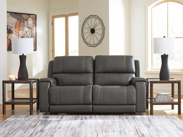 Pittson 2-Piece Power Reclining Leather Heat & Massage Zero Gravity Sectional Loveseat Anchor