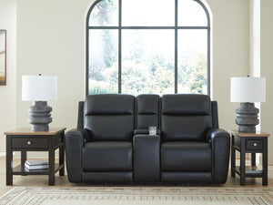 Comfort Zero Gravity Power Leather Reclining Adjustable Headrest Console Loveseat Onyx