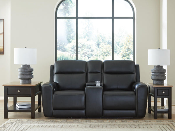 Comfort Zero Gravity Power Leather Reclining Adjustable Headrest Console Loveseat Onyx