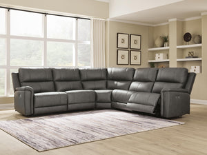 Bleckley P2 5-Piece Power Reclining Leather Zero Gravity Sectional Anchor