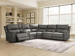 Bleckley P2 6-Piece Power Reclining Leather Zero Gravity Sectional Anchor