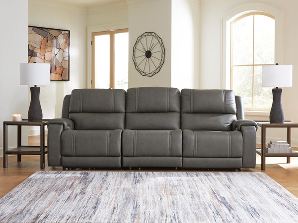 Pittson 3-Piece Power Leather Zero Gravity Sectional Heat & Massage Reclining Zero Gravity Sofa Anchor