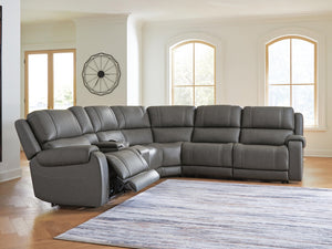 Pittson 6-Piece Power Reclining Leather Heat & Massage Zero Gravity Sectional Anchor