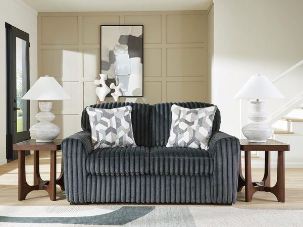 Midnight-Madness Stationary Loveseat Gunmetal