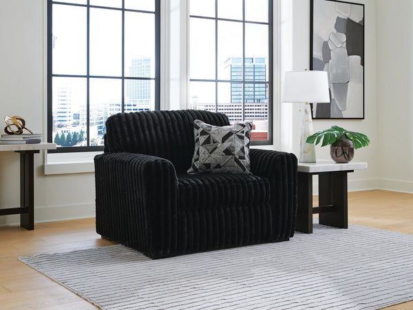 Midnight-Madness Stationary Oversized Chair Onyx