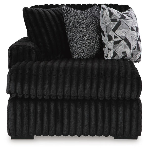Midnight-Madness 3-Piece Sectional with Chaise Onyx