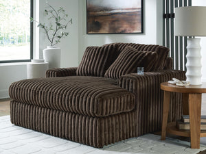 Midnight-Madness Stationary Oversized Chaise Chocolate