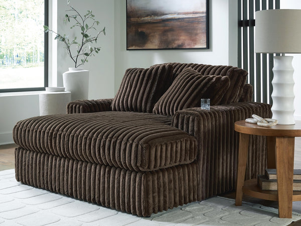 Midnight-Madness Stationary Oversized Chaise Chocolate