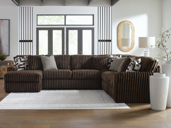 Midnight-Madness 4-Piece Sectional with Chaise Chocolate