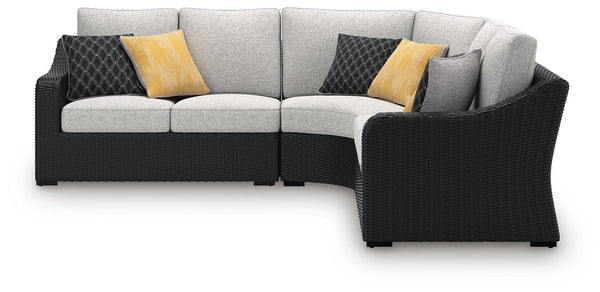 Beachcroft 3-Piece Outdoor Sectional Black/Light Gray