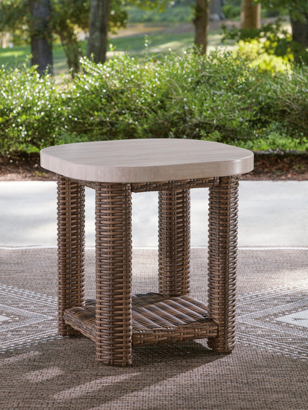 Dolan Creek Outdoor End Table Beige/Brown