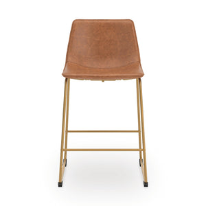 Ciabori Upholstered Counter-Height Barstool Brown/Gold