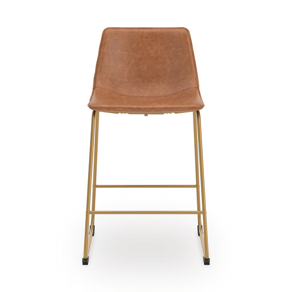 Ciabori Upholstered Counter-Height Barstool Brown/Gold