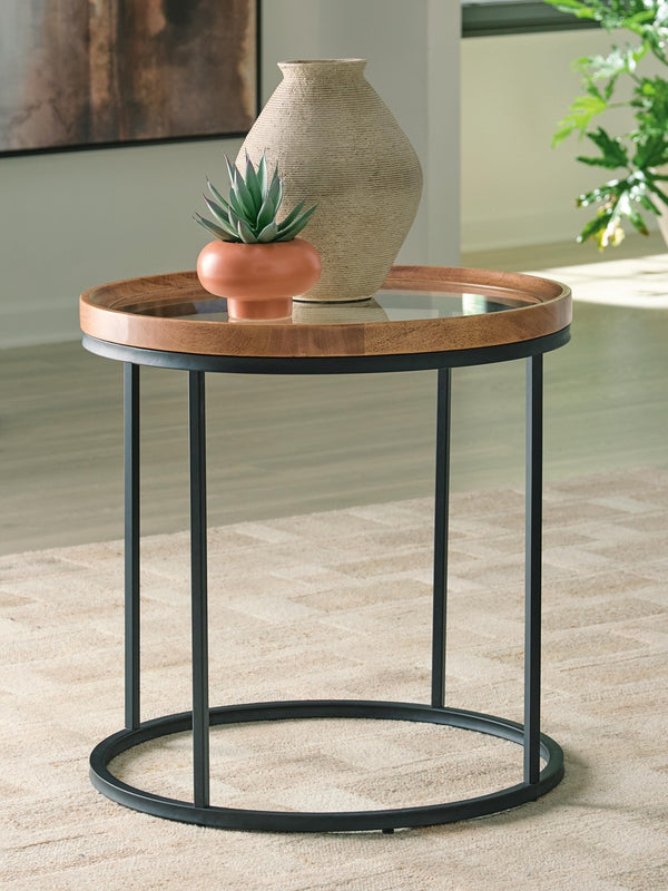 Noraluna Round End Table Medium Brown