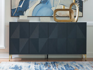 Loirwick Rectangle 4-Door Accent Cabinet Dark Blue