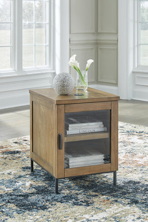 Torlanta 1-Door Chairside End Table with Wireless Charger Brown