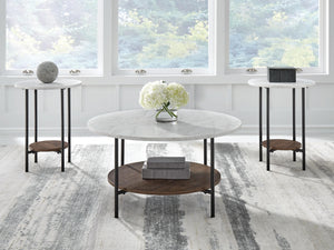 Wrenwich 3-Piece Occasional Table Set Brown/Black/White
