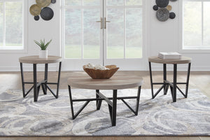 Deanlee 3-Piece Occasional Table Set Grayish Brown/Black