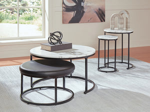 Jusmour 4-Piece Nesting Tables Black/White